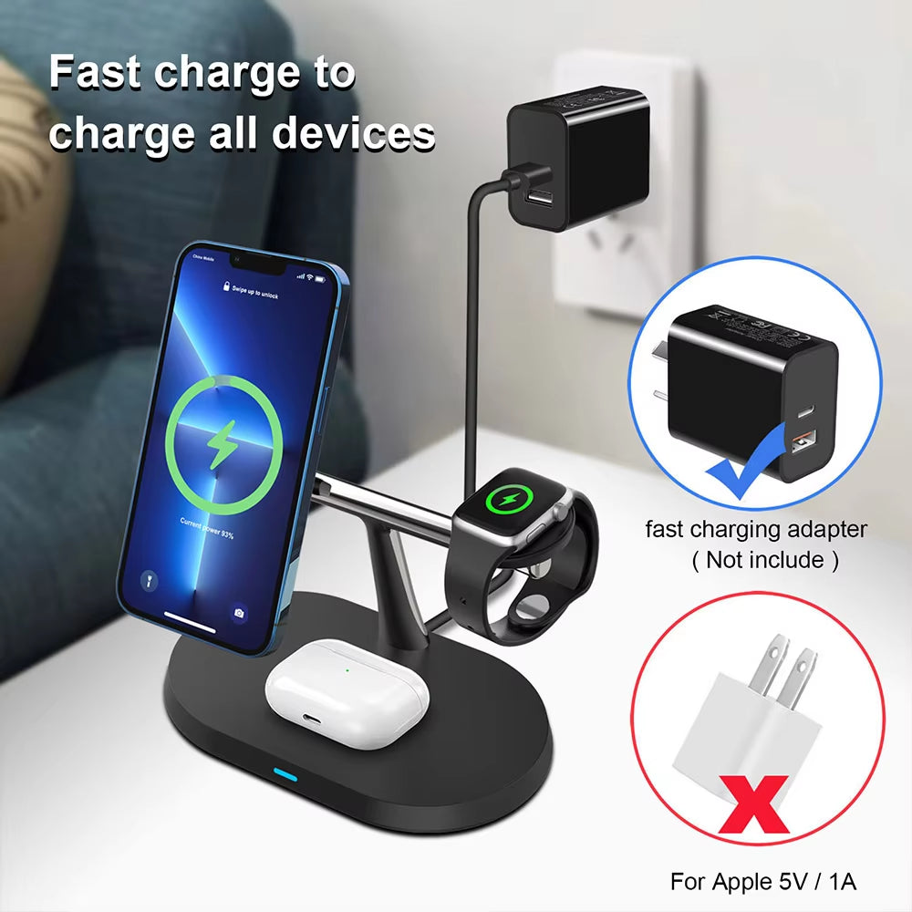 Trending Products 2025 New Arrivals Wireless Charger 3 in 1 for Iphone 15 13 12 Night Light Mobile Phone Holder