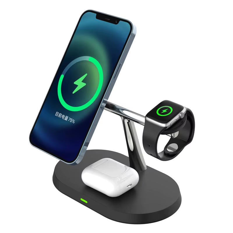 Trending Products 2025 New Arrivals Wireless Charger 3 in 1 for Iphone 15 13 12 Night Light Mobile Phone Holder
